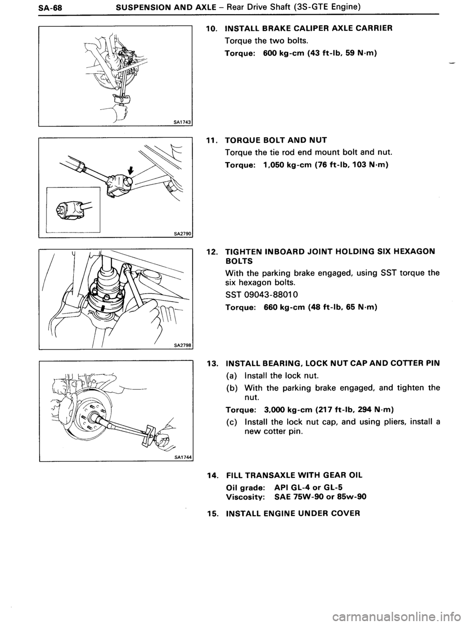 TOYOTA MR-2 1991  Factory Repair Manual 