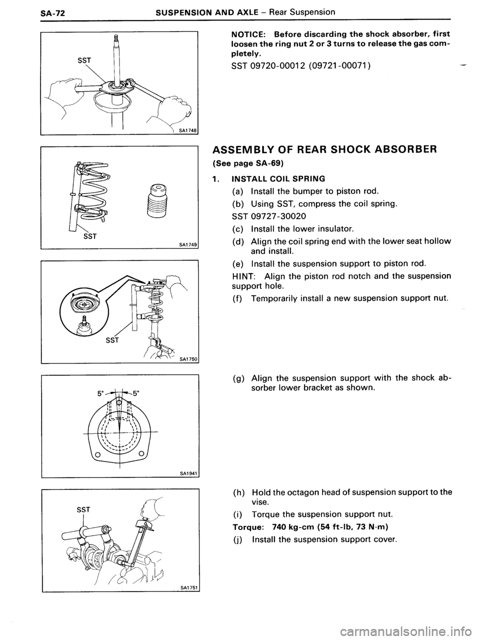 TOYOTA MR-2 1991  Factory Repair Manual 