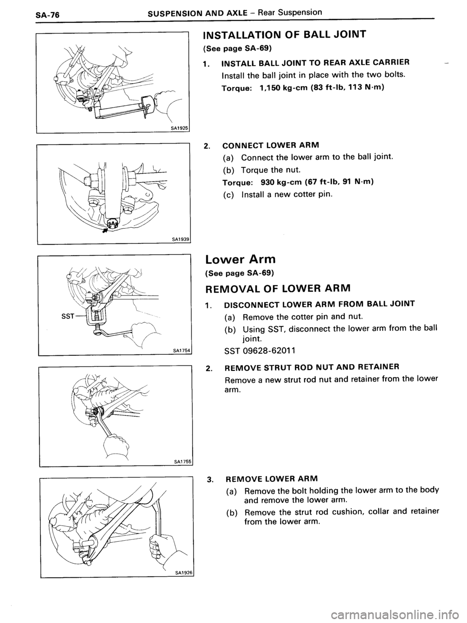 TOYOTA MR-2 1991  Factory Repair Manual 