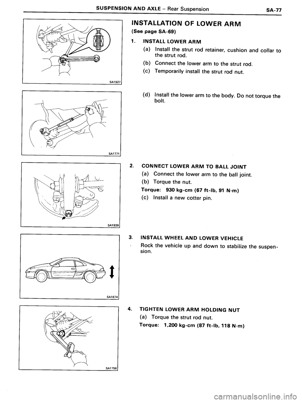 TOYOTA MR-2 1991  Factory Repair Manual 
