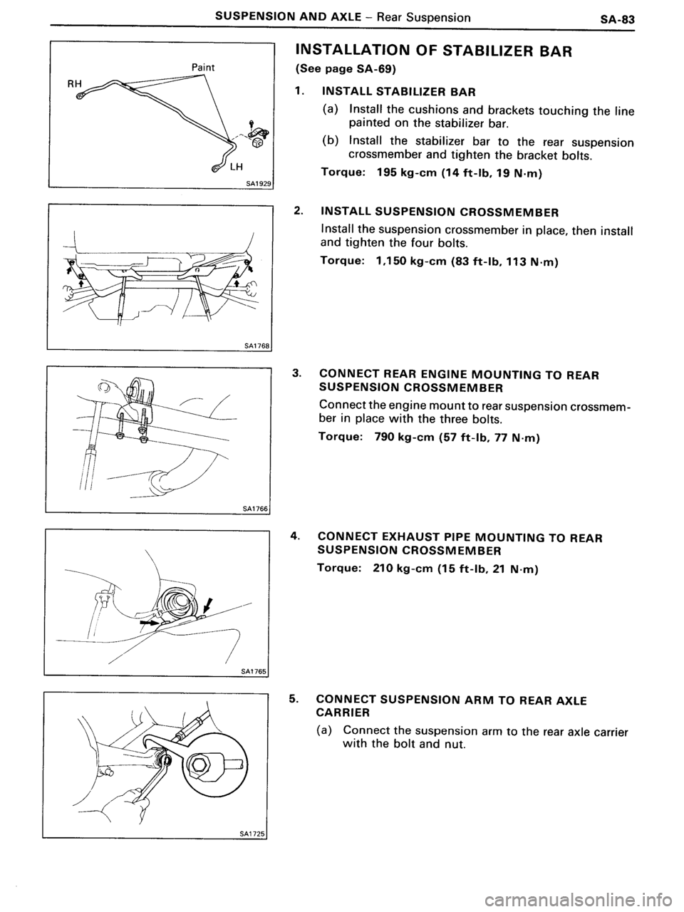 TOYOTA MR-2 1991  Factory Repair Manual 