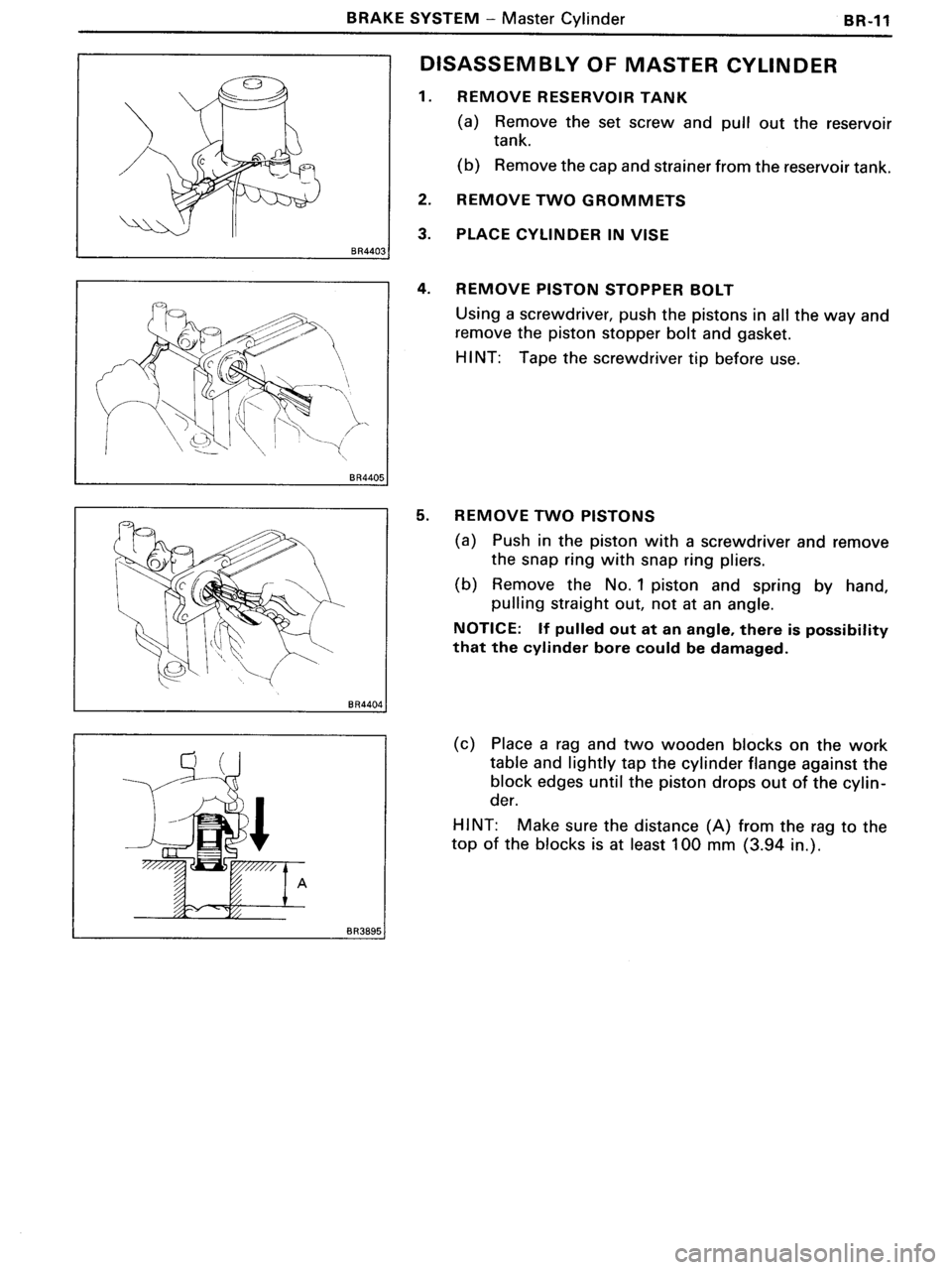 TOYOTA MR-2 1991  Factory Repair Manual 