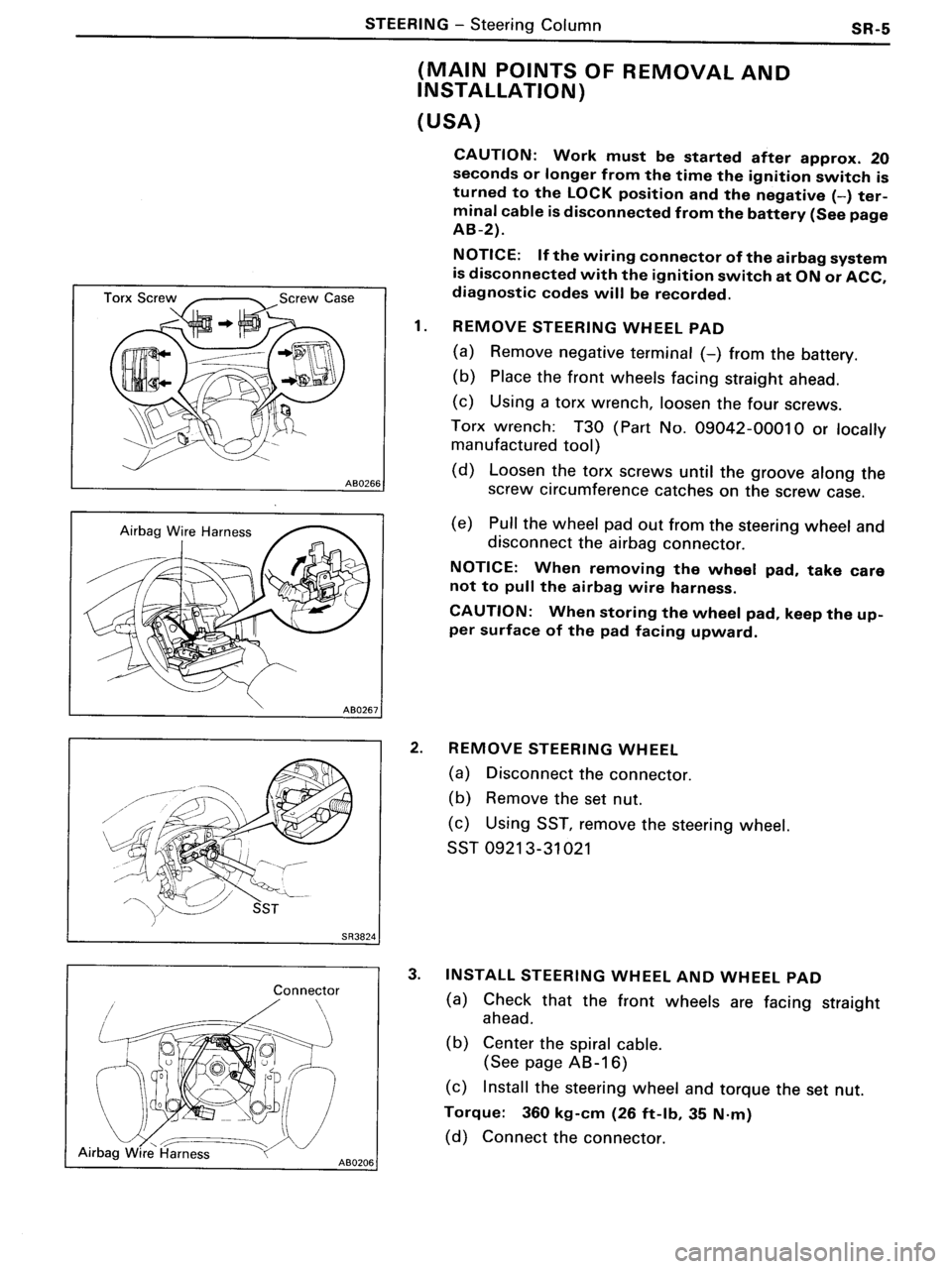 TOYOTA MR-2 1991  Factory Repair Manual 