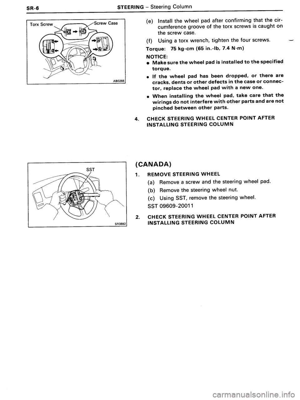 TOYOTA MR-2 1991  Factory Repair Manual 