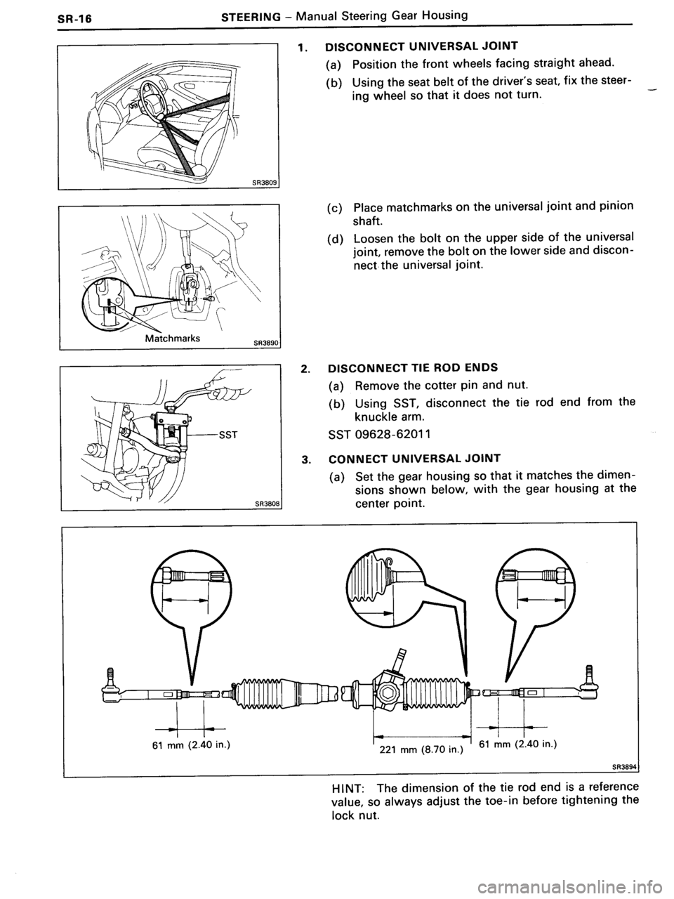 TOYOTA MR-2 1991  Factory Repair Manual 
