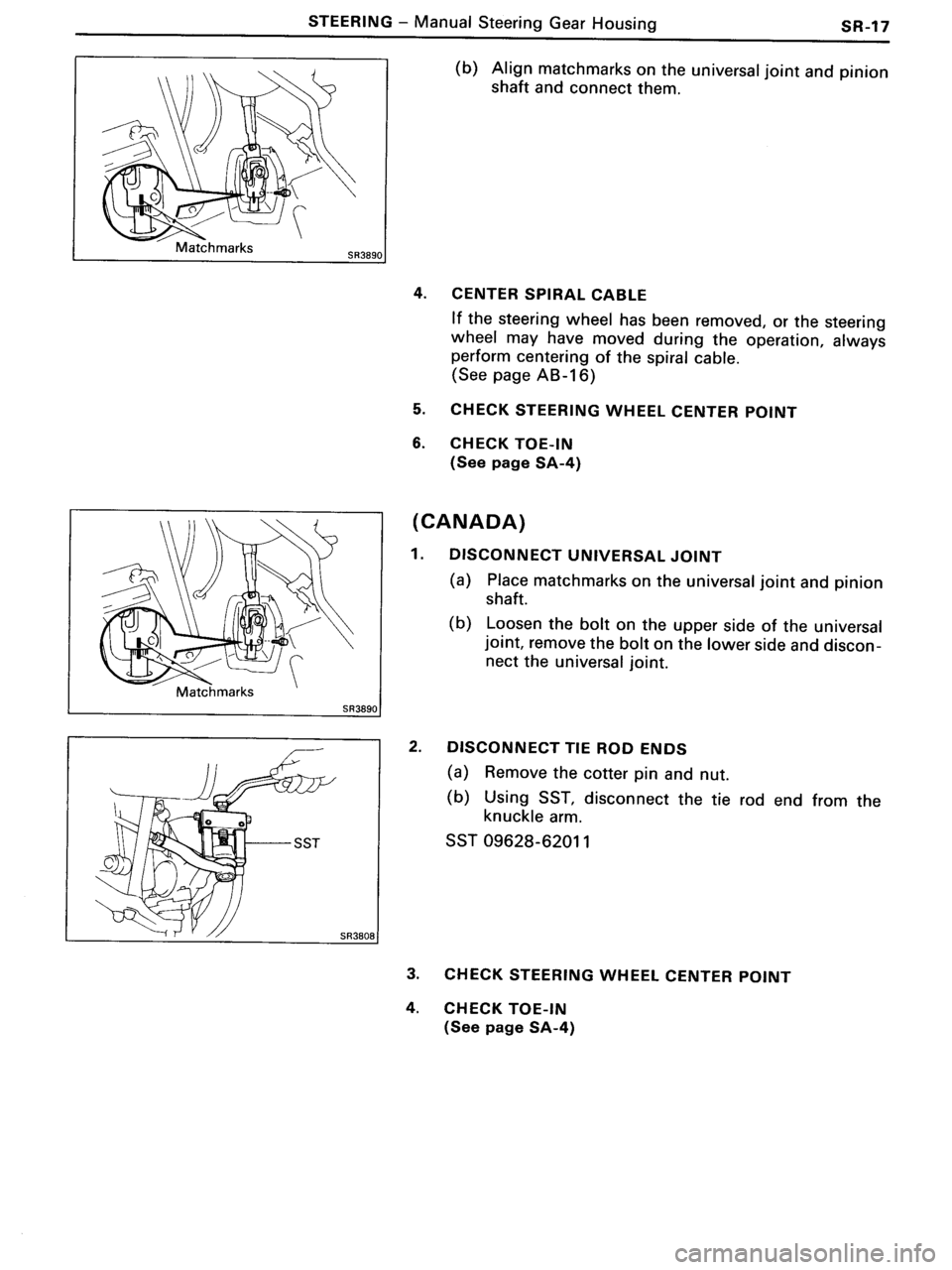 TOYOTA MR-2 1991  Factory Repair Manual 