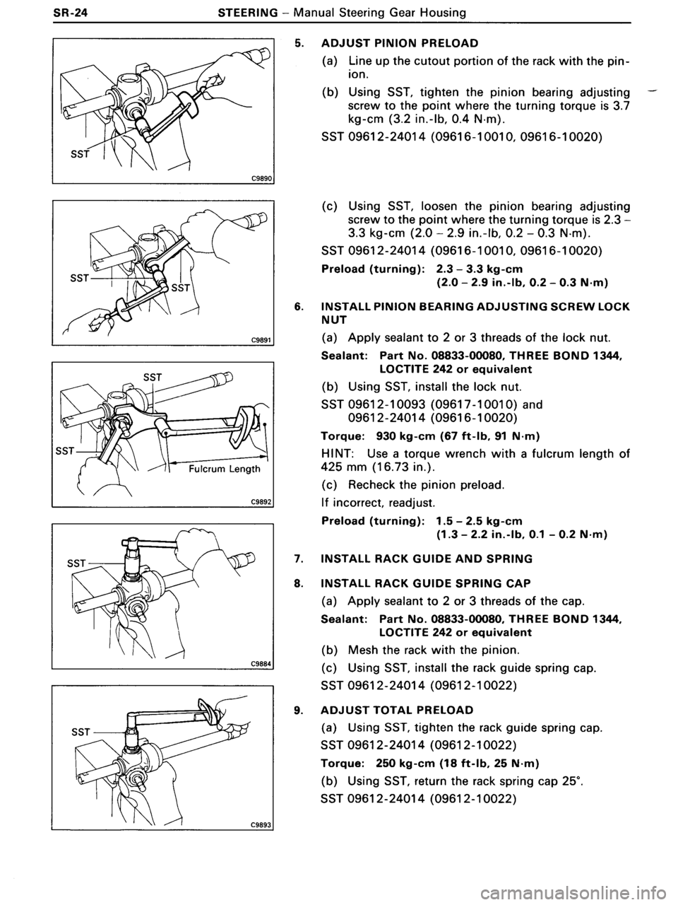 TOYOTA MR-2 1991  Factory Repair Manual 