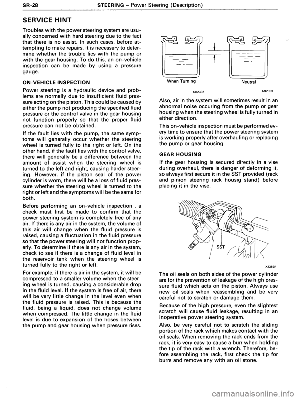 TOYOTA MR-2 1991  Factory Repair Manual 