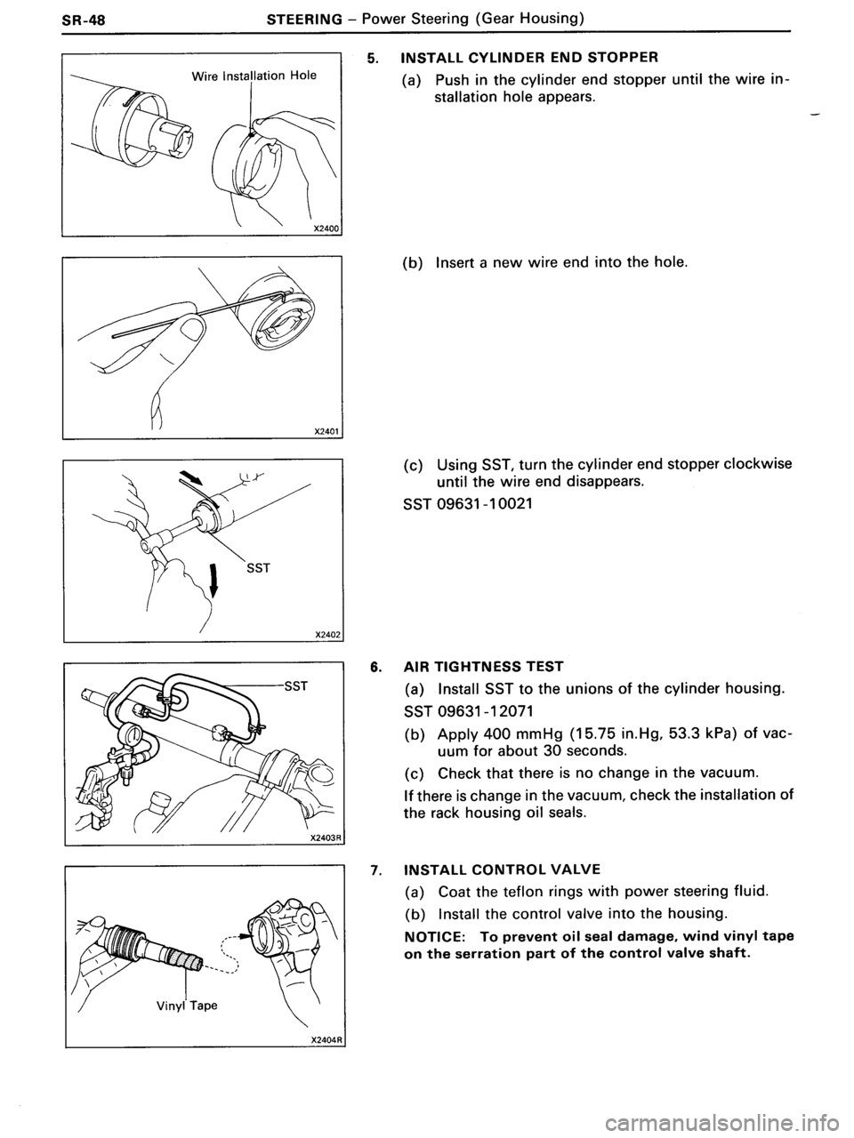 TOYOTA MR-2 1991  Factory Repair Manual 