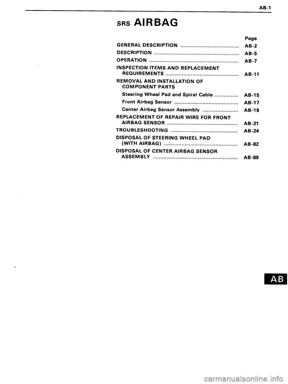 TOYOTA MR-2 1991  Factory Repair Manual 