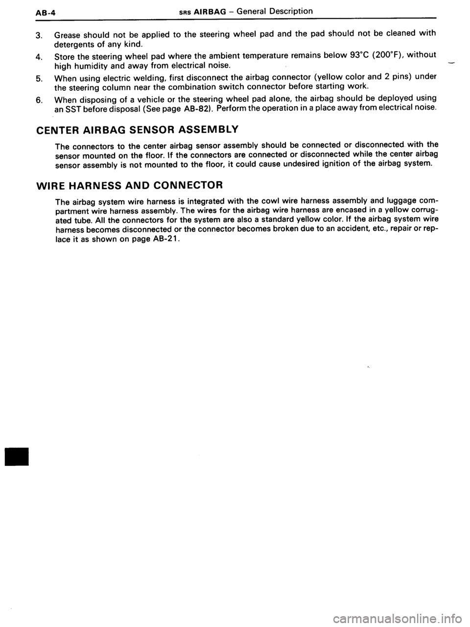 TOYOTA MR-2 1991  Factory Repair Manual 
