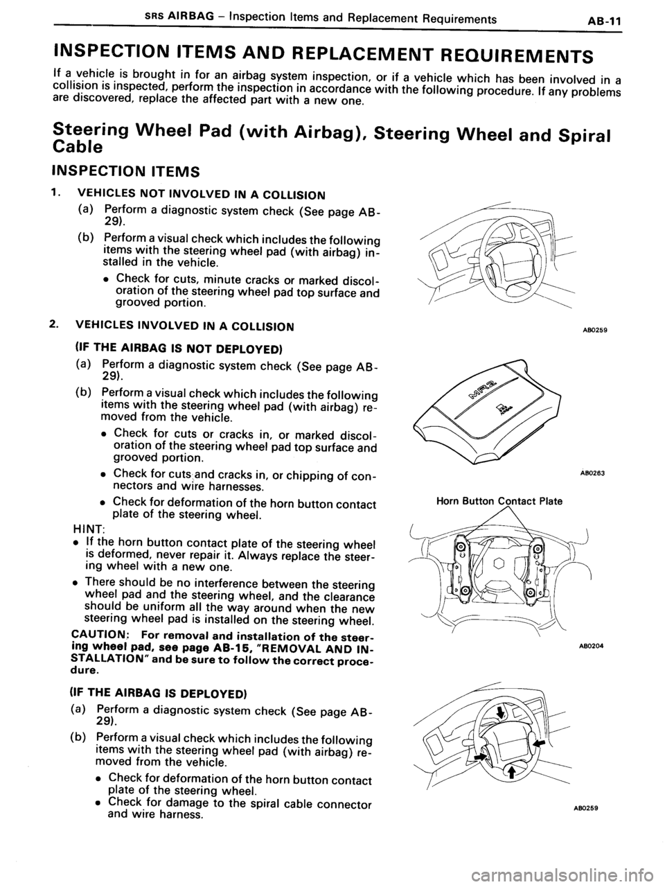 TOYOTA MR-2 1991  Factory Repair Manual 