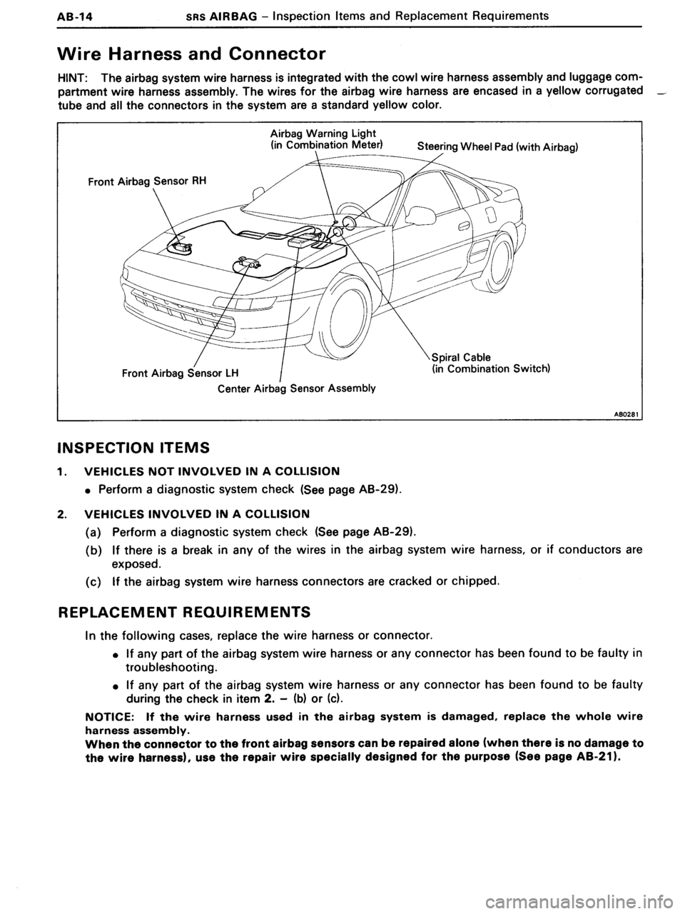 TOYOTA MR-2 1991  Factory Repair Manual 
