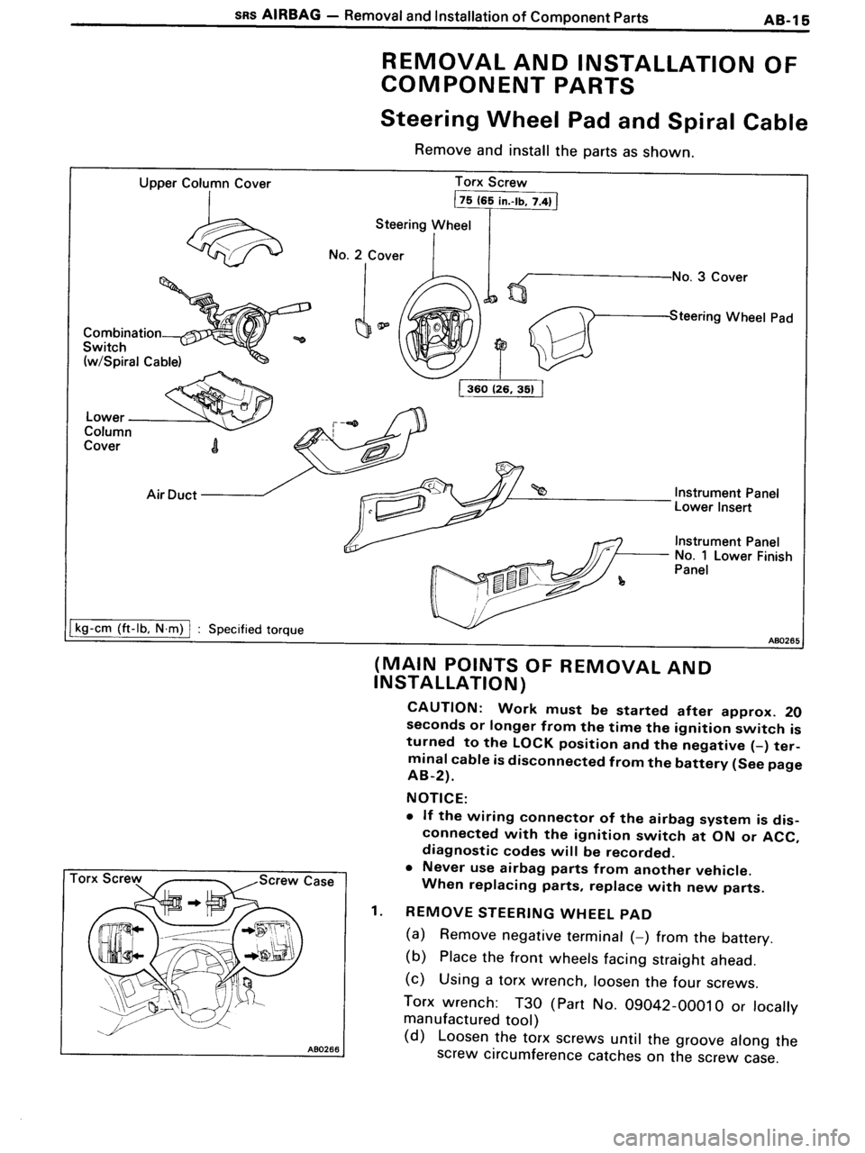 TOYOTA MR-2 1991  Factory Repair Manual 