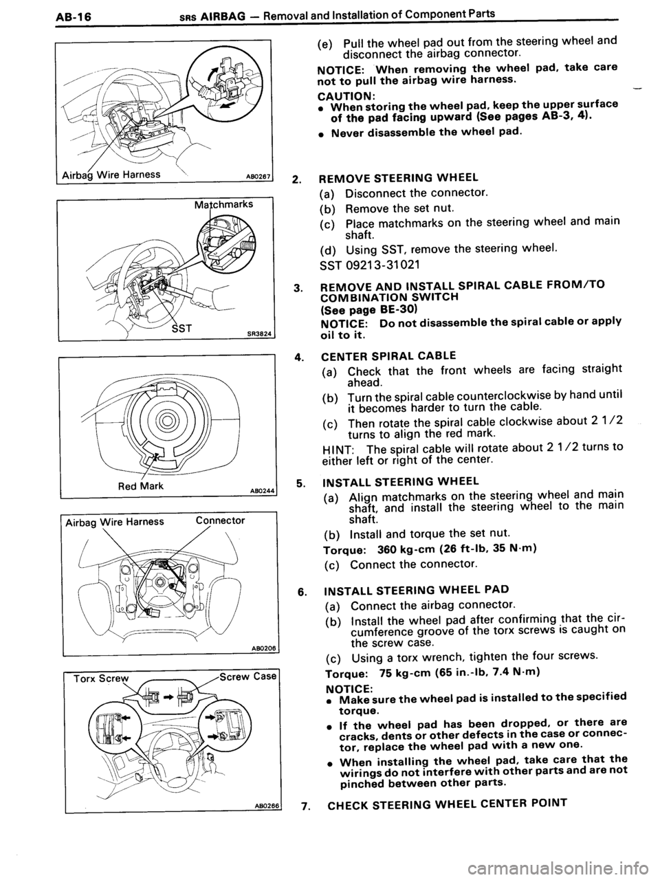 TOYOTA MR-2 1991  Factory Repair Manual 
