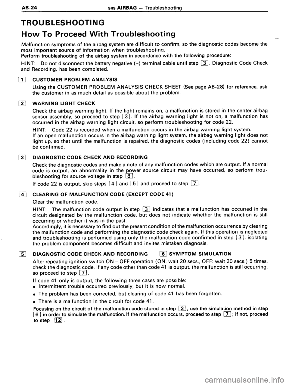 TOYOTA MR-2 1991  Factory Repair Manual 
