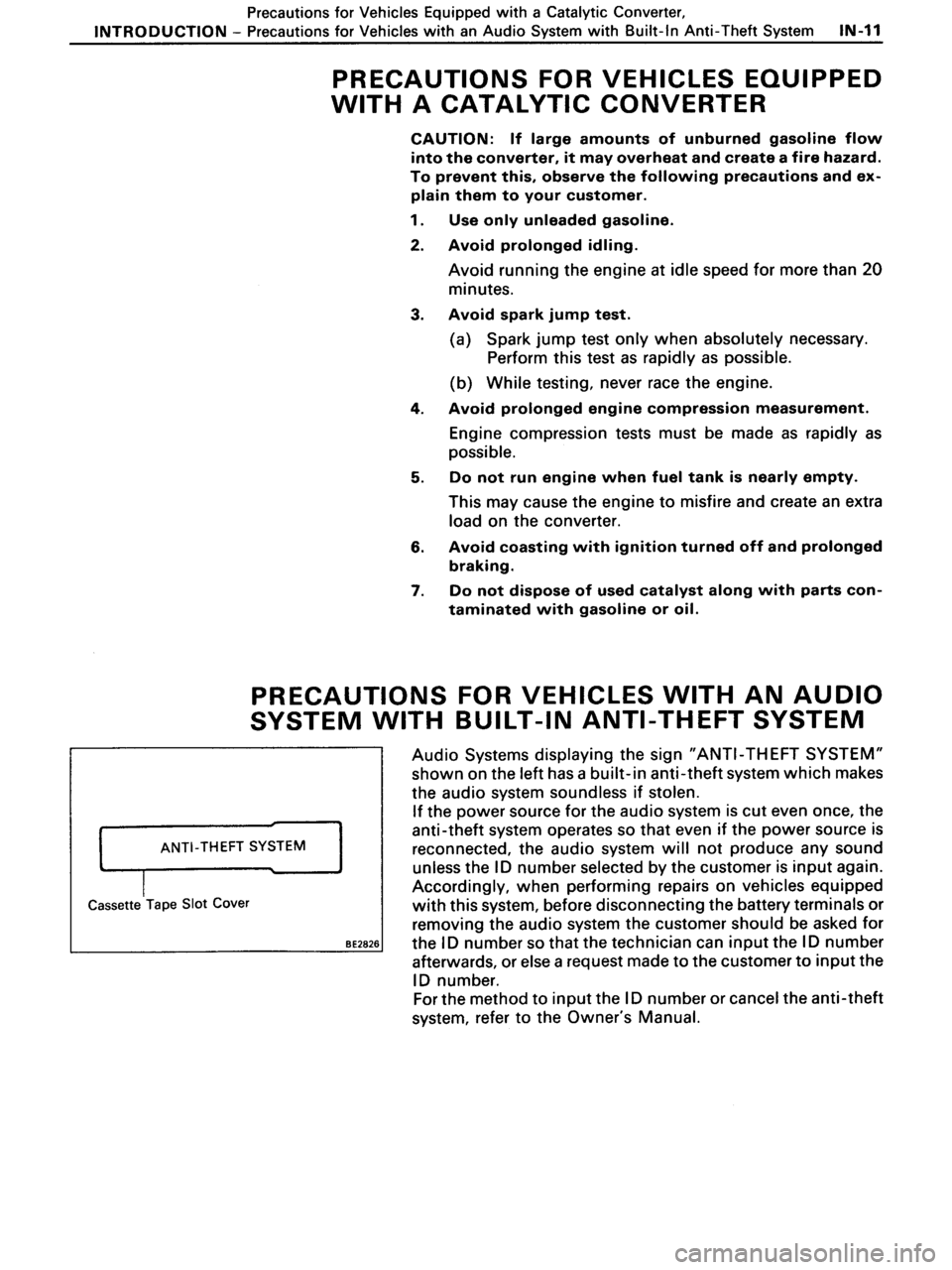 TOYOTA MR-2 1991  Factory Repair Manual 