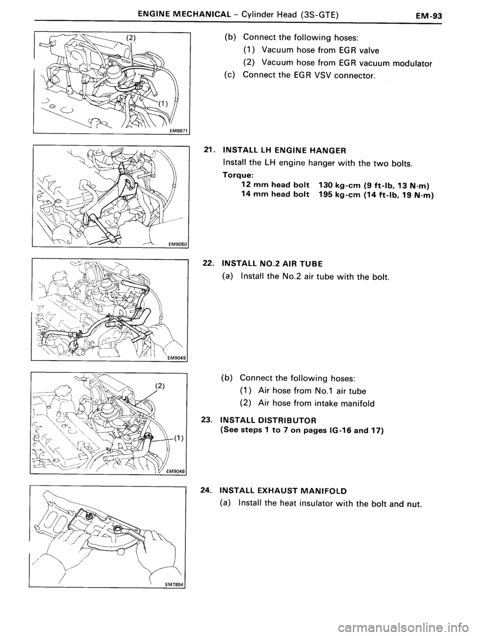 TOYOTA MR-2 1991  Factory Repair Manual 