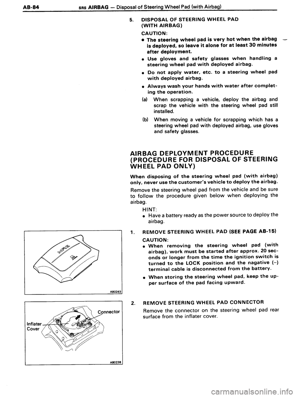TOYOTA MR-2 1991  Factory Repair Manual 