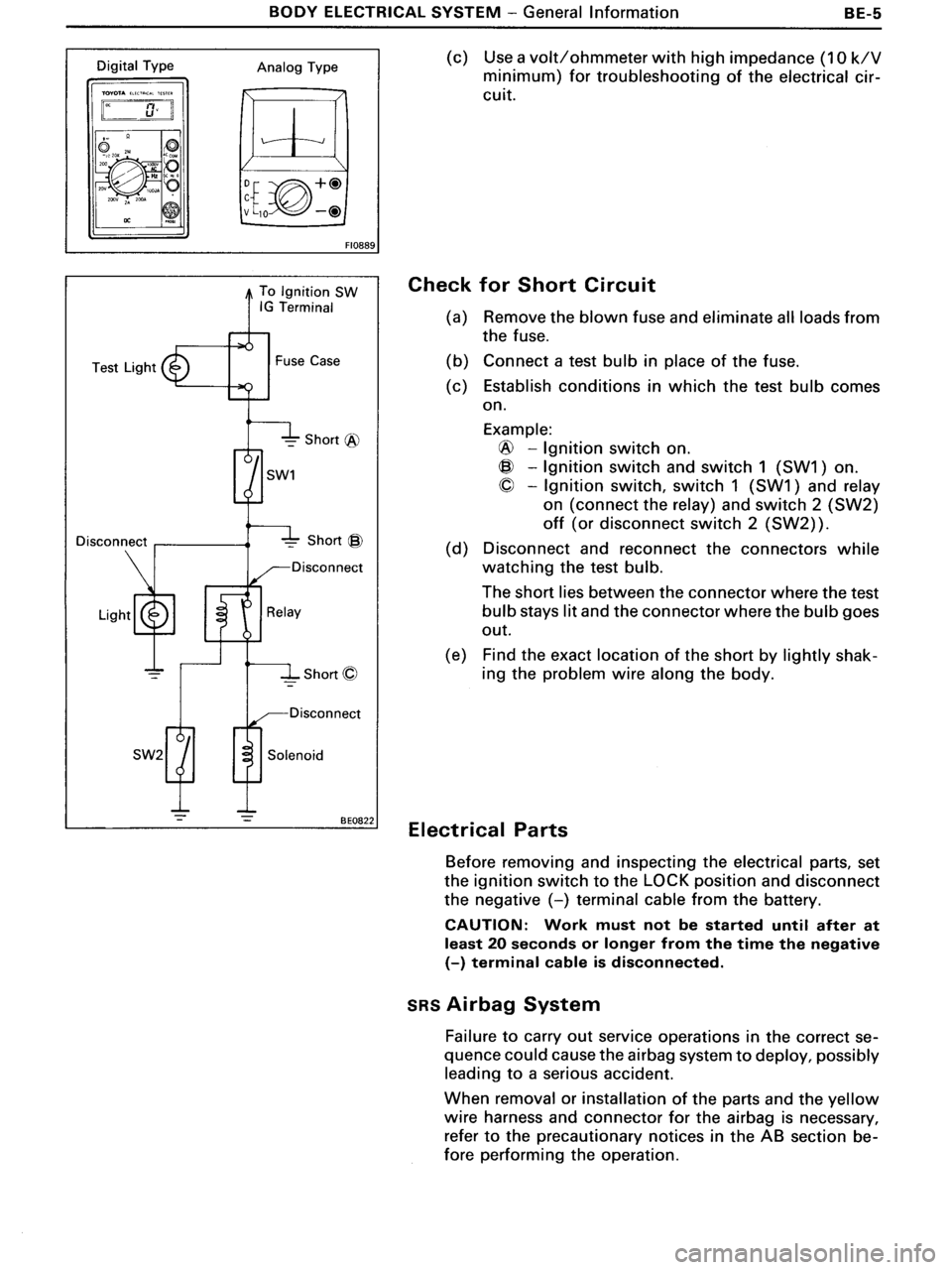 TOYOTA MR-2 1991  Factory Repair Manual 
