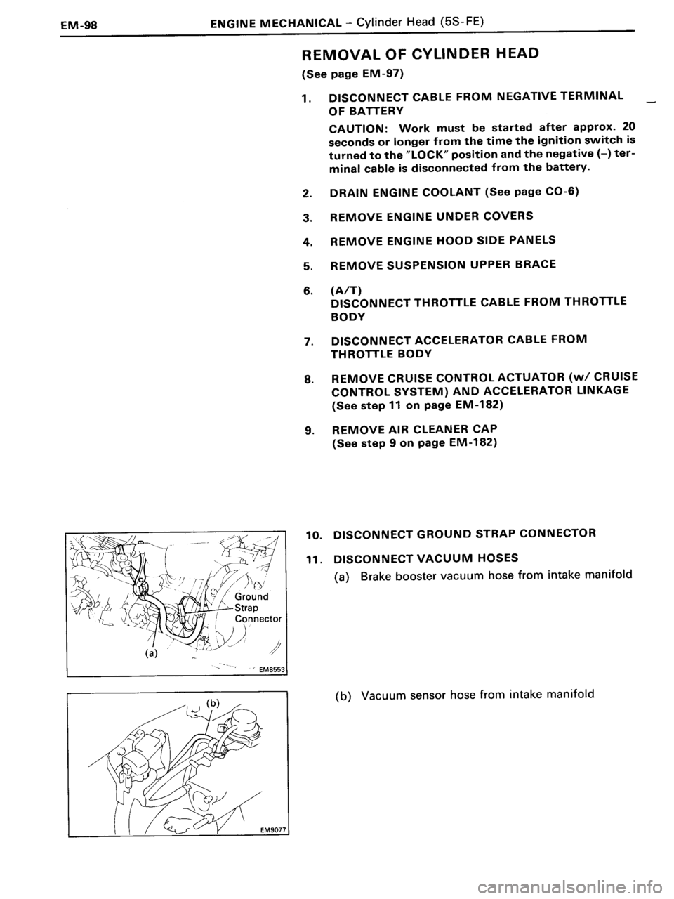 TOYOTA MR-2 1991  Factory Repair Manual 
