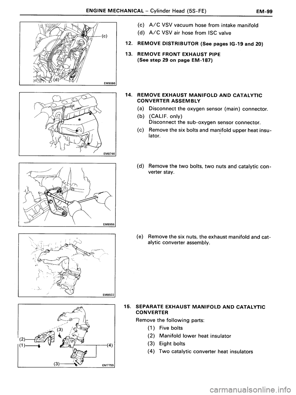 TOYOTA MR-2 1991  Factory Repair Manual 