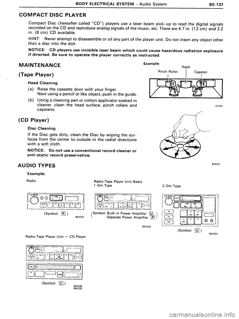 TOYOTA MR-2 1991  Factory Repair Manual 
