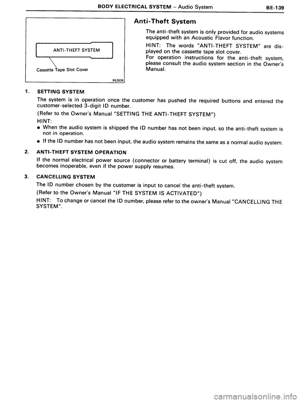 TOYOTA MR-2 1991  Factory Repair Manual 