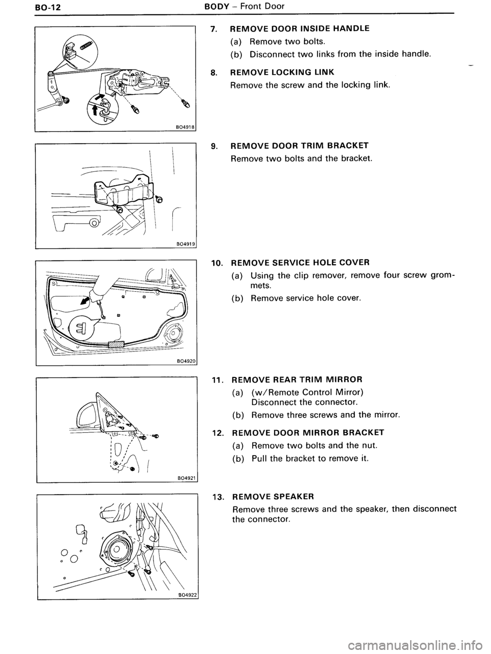 TOYOTA MR-2 1991  Factory Repair Manual 
