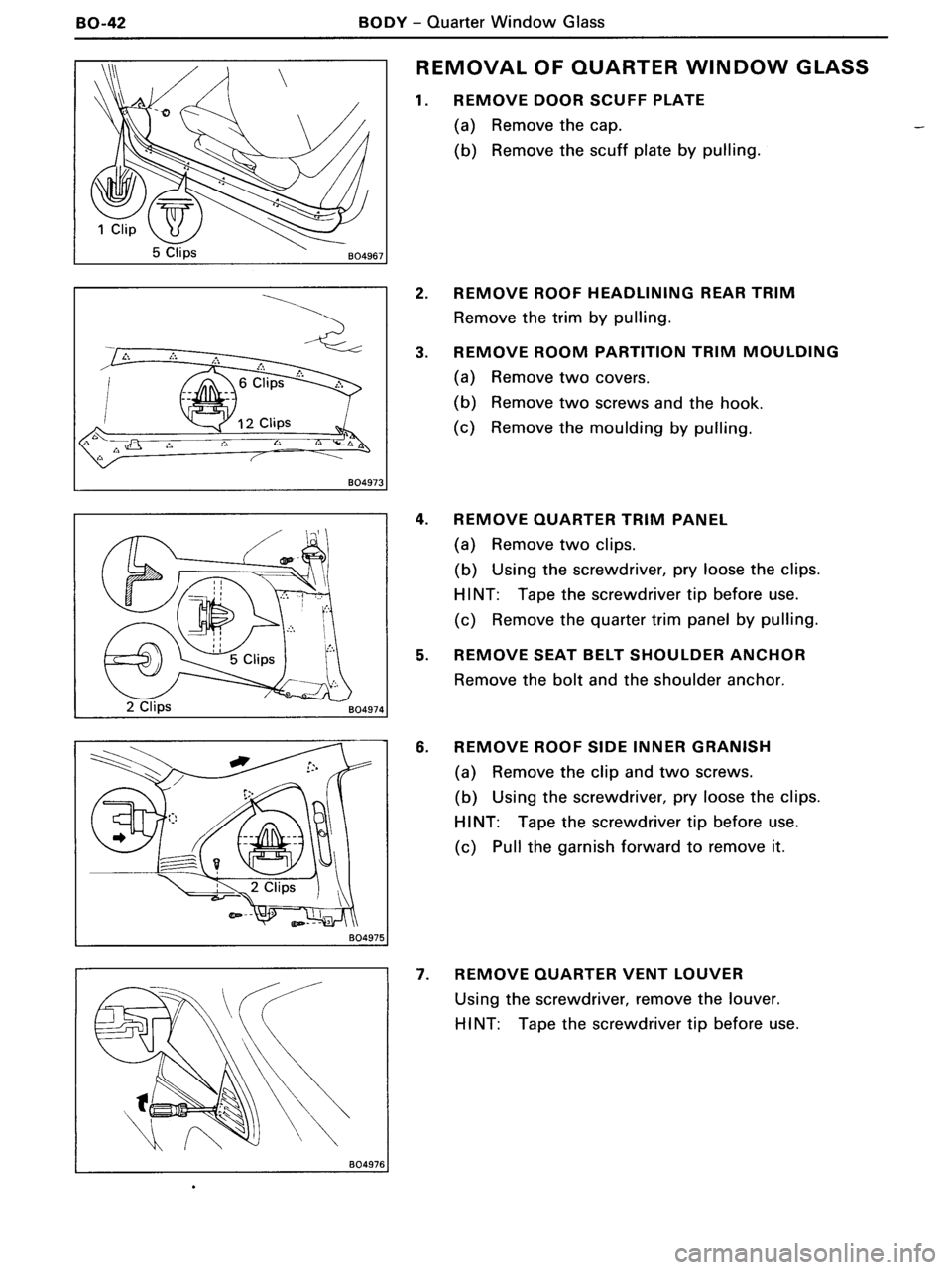 TOYOTA MR-2 1991  Factory Repair Manual 