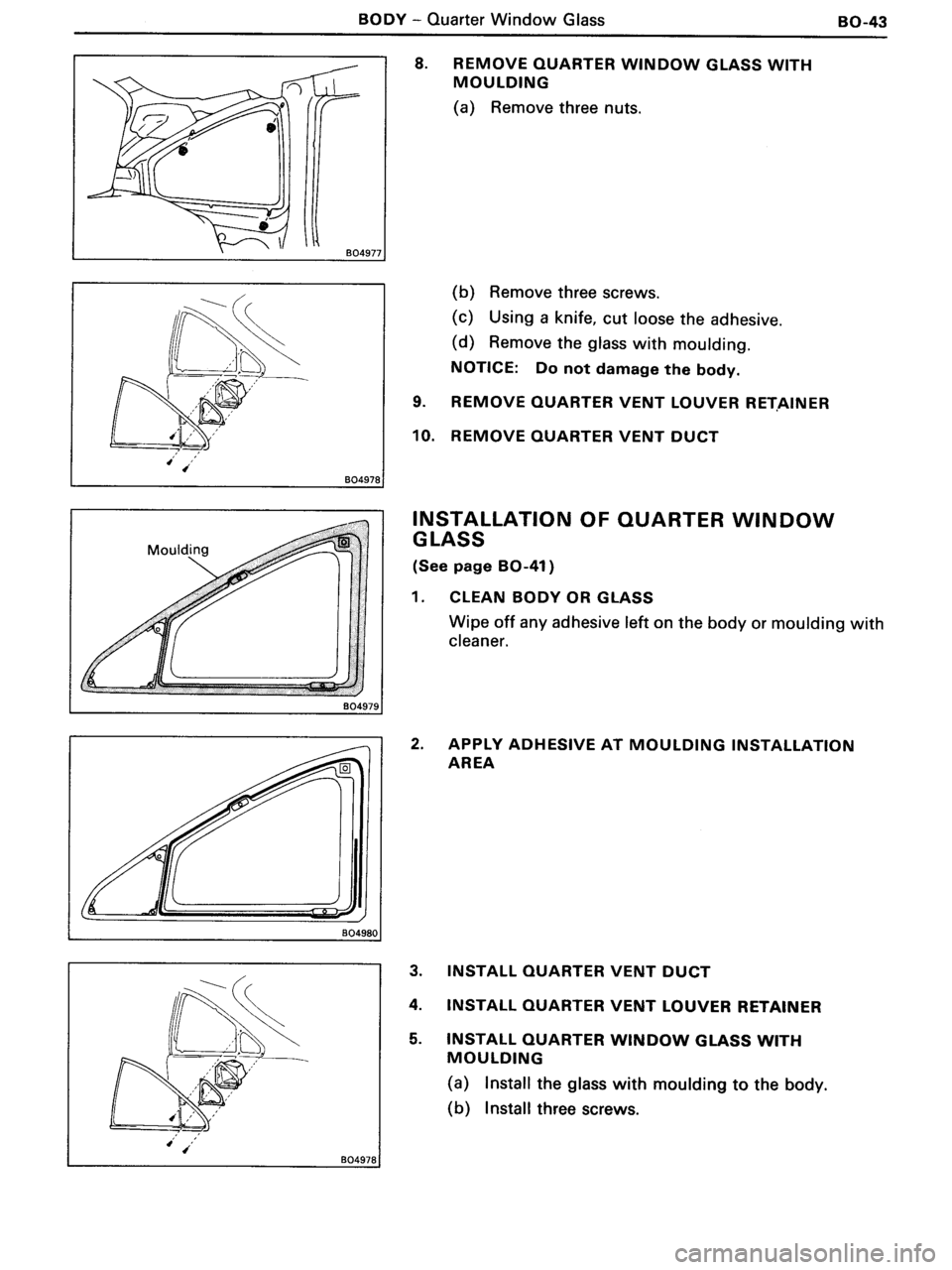 TOYOTA MR-2 1991  Factory Repair Manual 