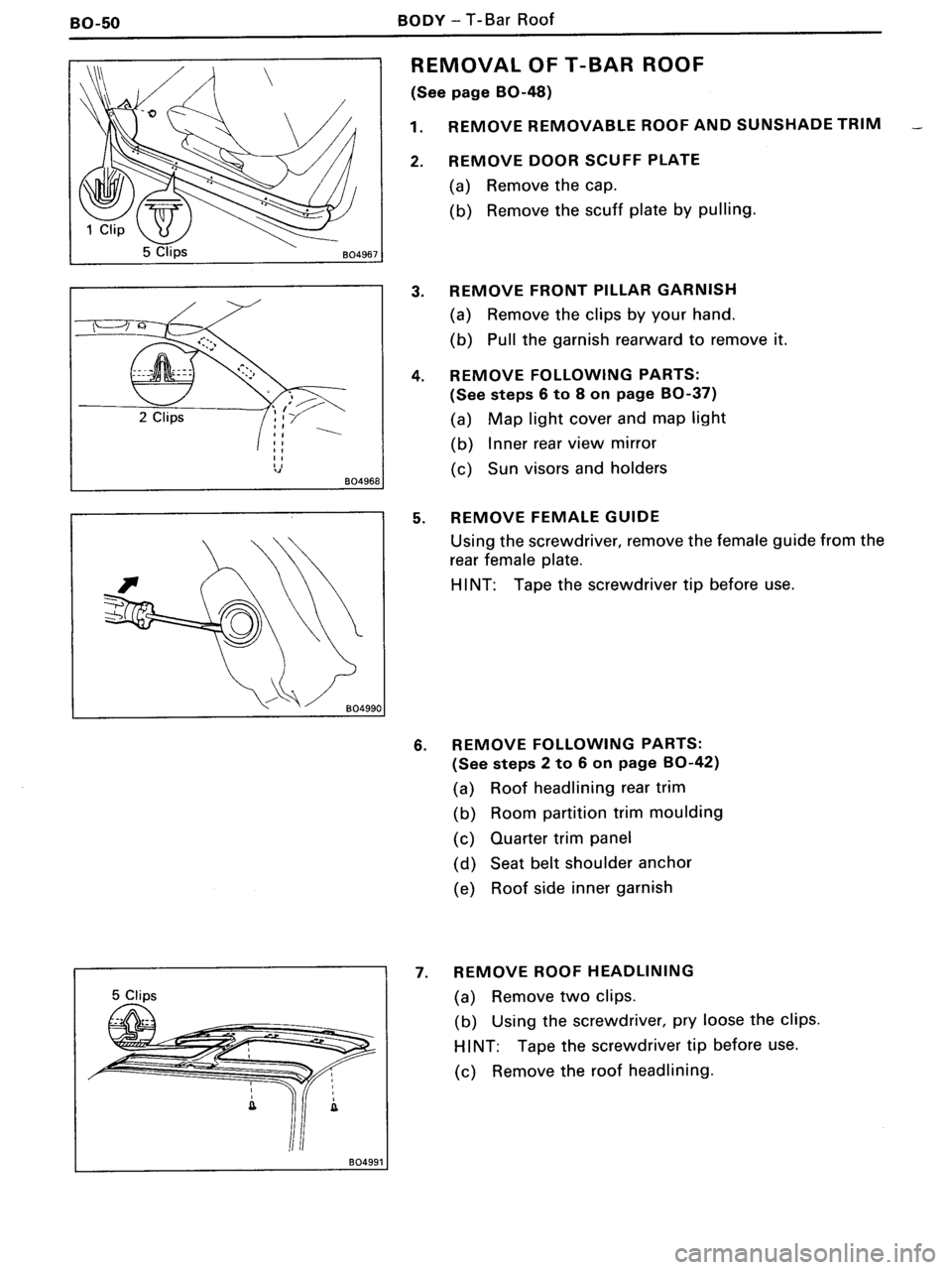 TOYOTA MR-2 1991  Factory Repair Manual 