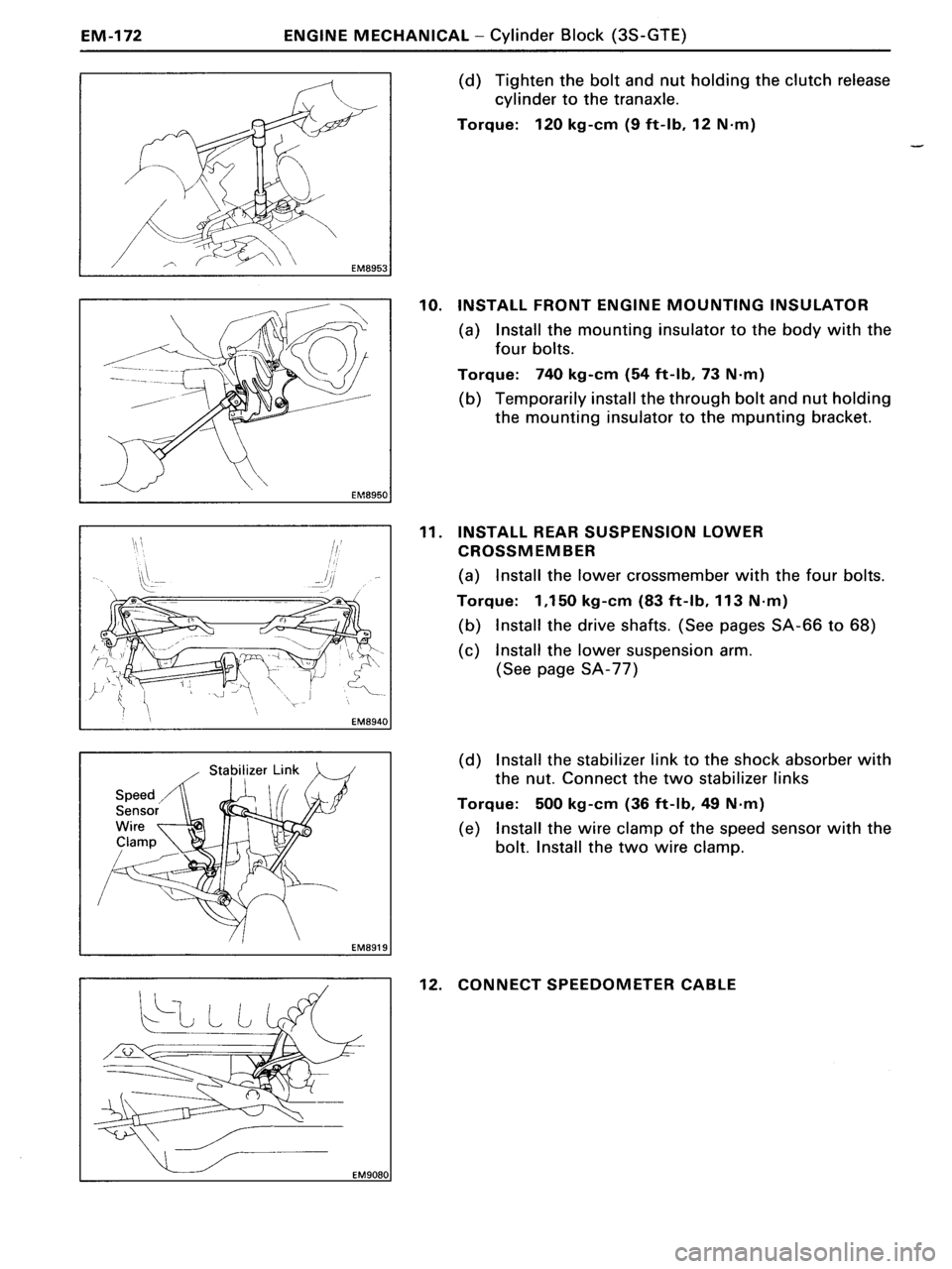 TOYOTA MR-2 1991  Factory Repair Manual 
