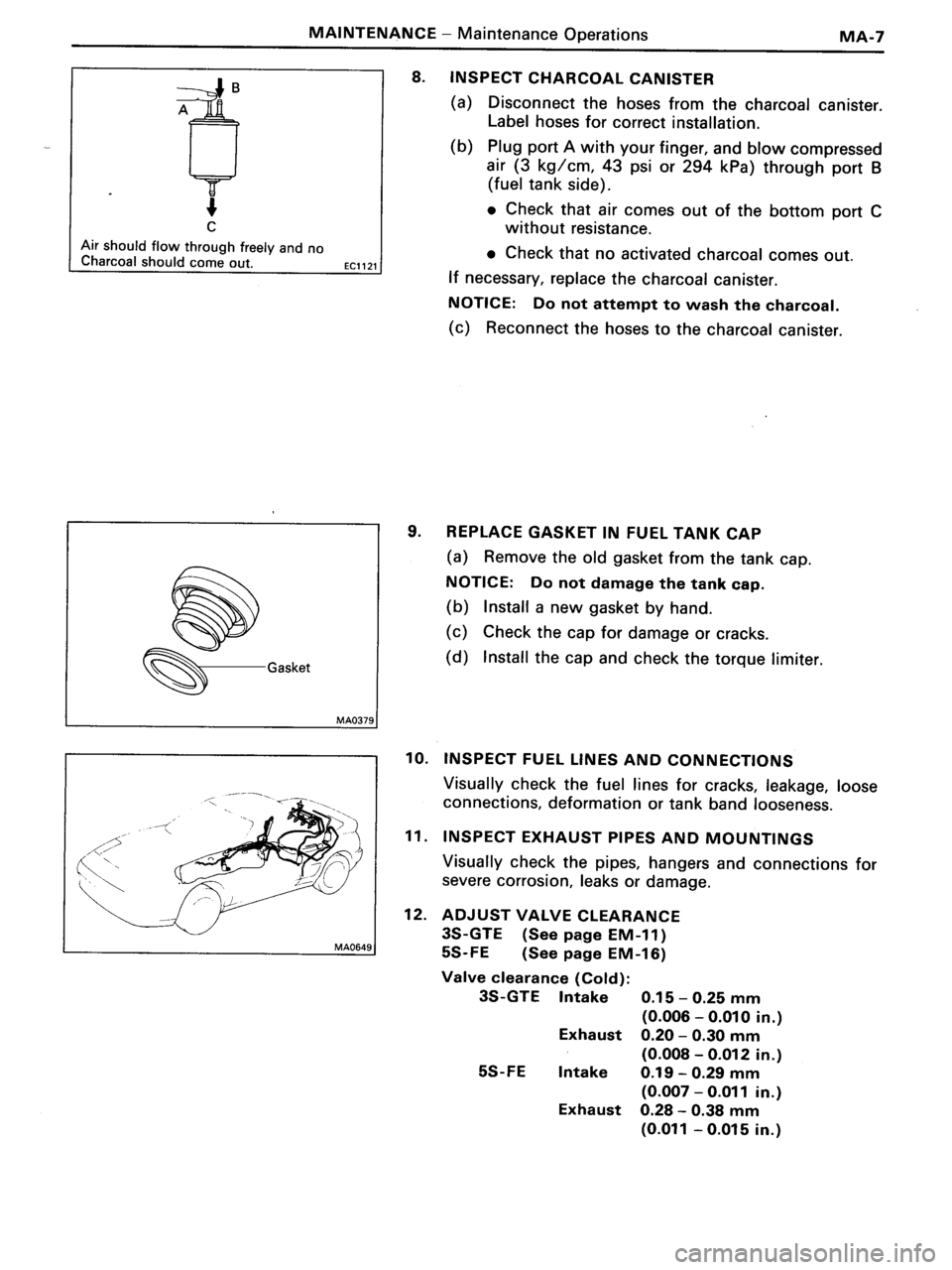 TOYOTA MR-2 1991  Factory Repair Manual 