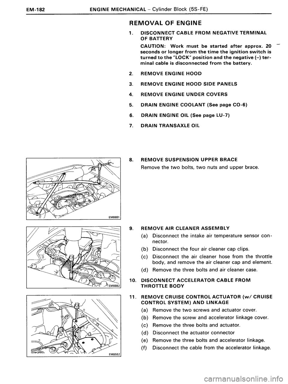 TOYOTA MR-2 1991  Factory Repair Manual 