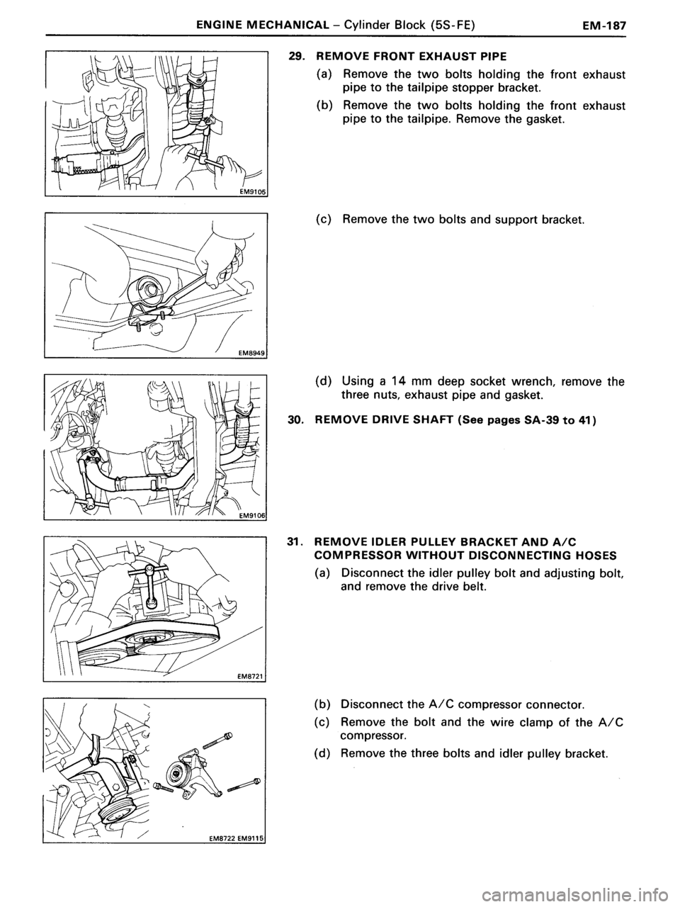 TOYOTA MR-2 1991  Factory Repair Manual 