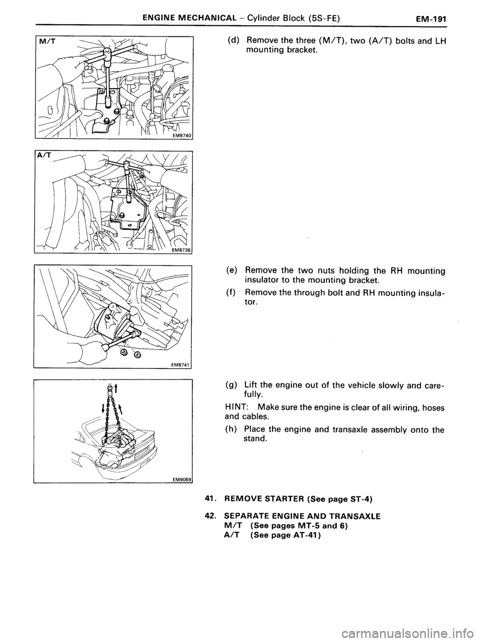 TOYOTA MR-2 1991  Factory Repair Manual 