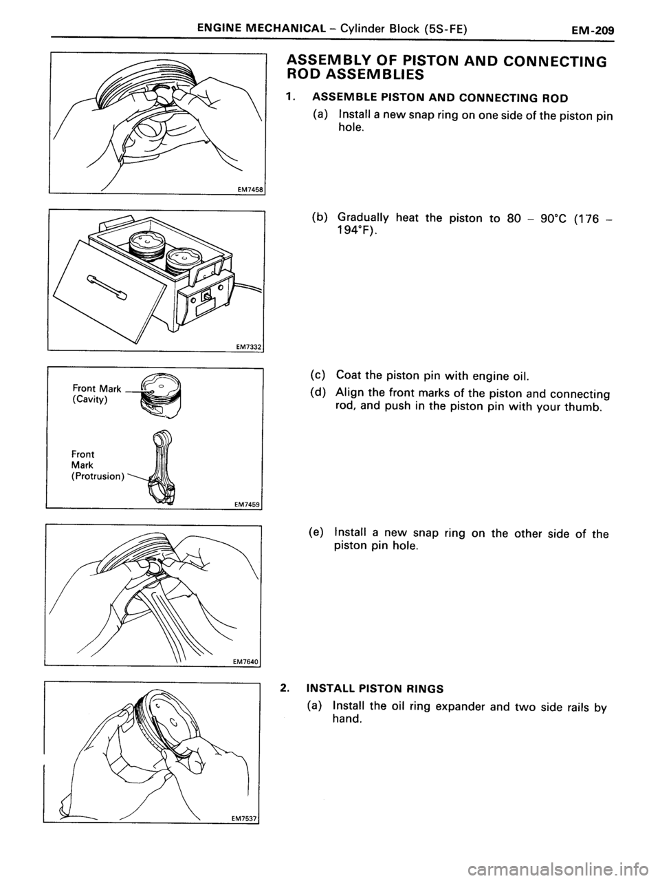 TOYOTA MR-2 1991  Factory Repair Manual 