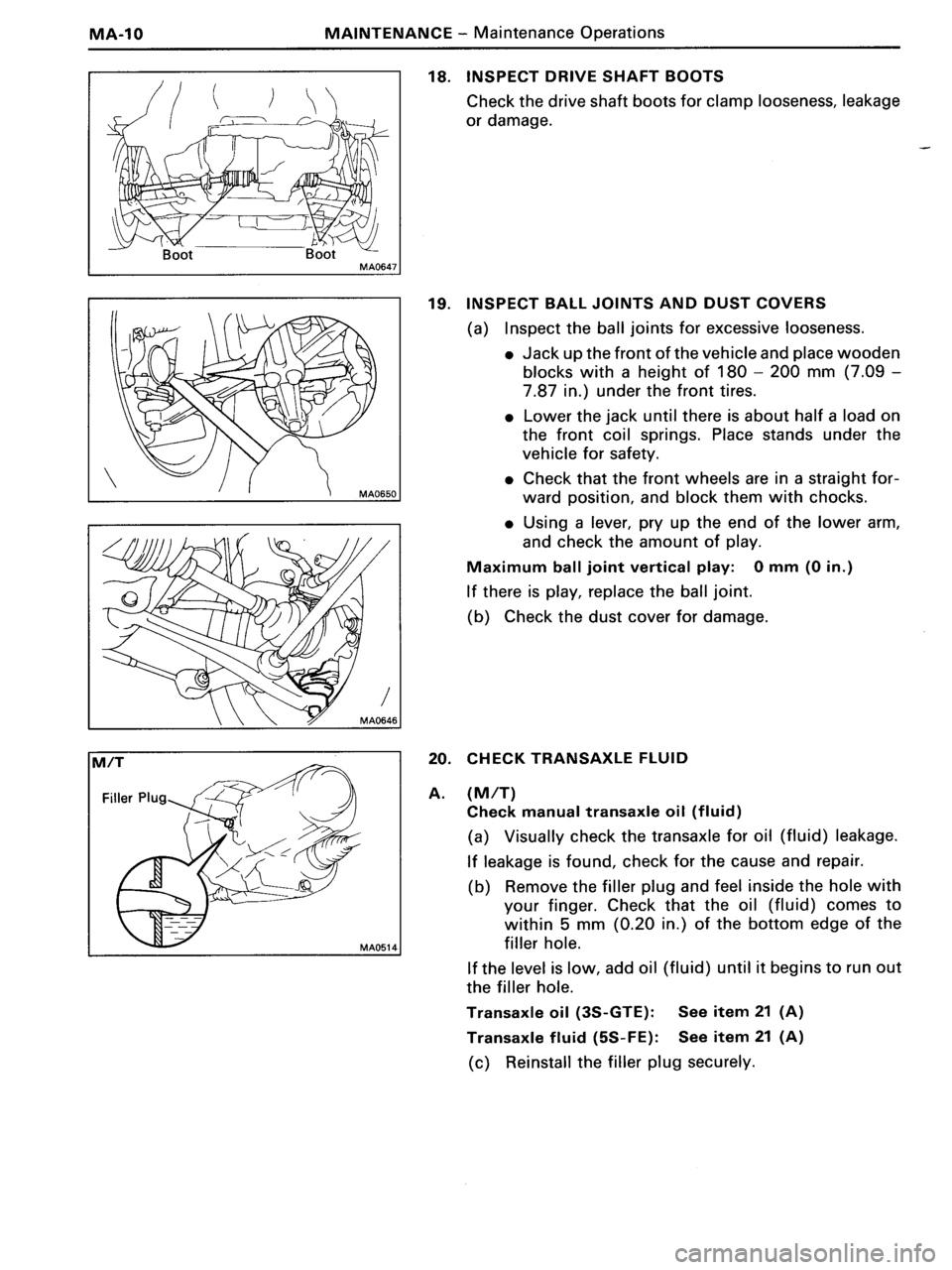 TOYOTA MR-2 1991  Factory Repair Manual 