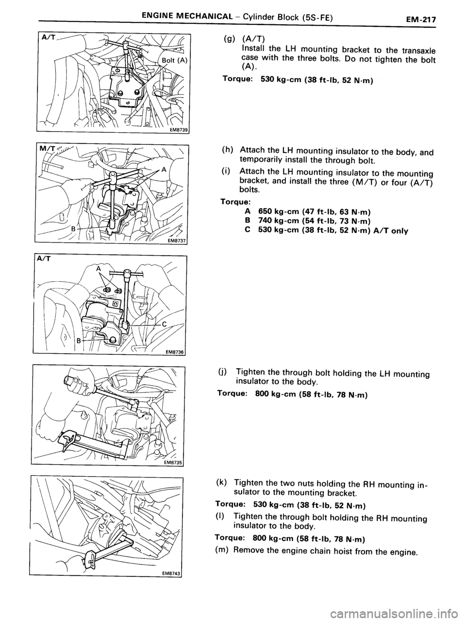 TOYOTA MR-2 1991  Factory Repair Manual 