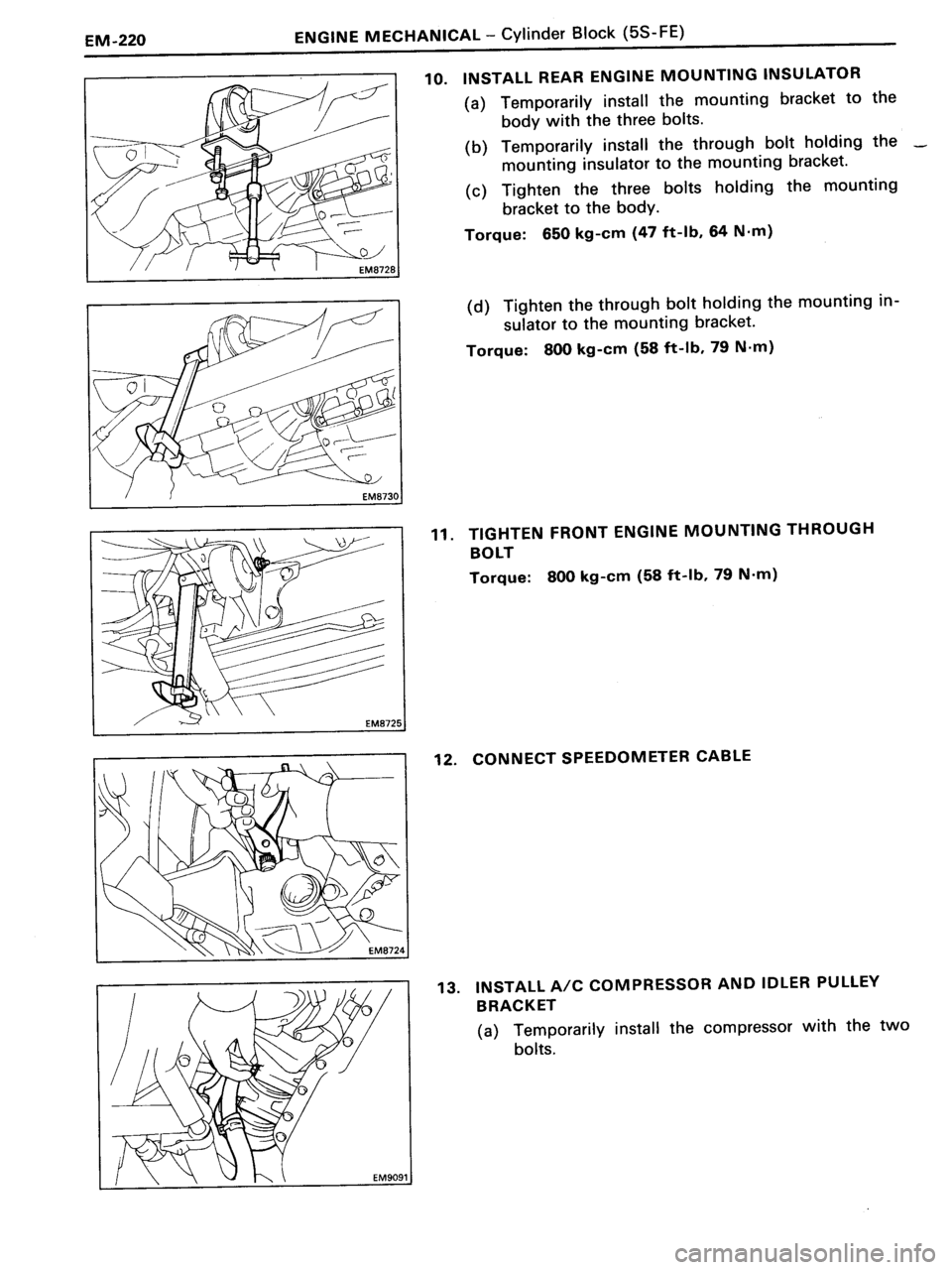 TOYOTA MR-2 1991  Factory Repair Manual 