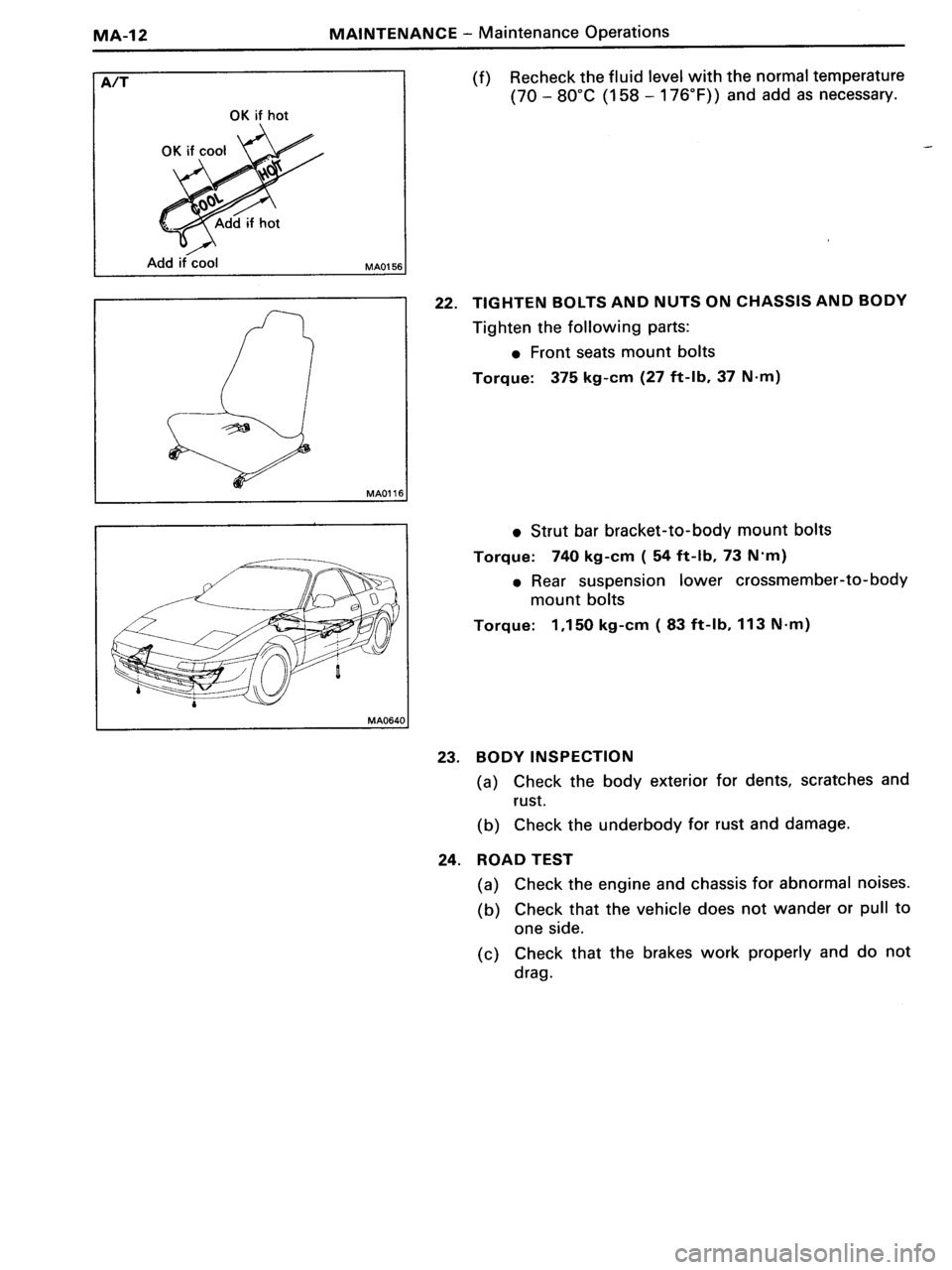 TOYOTA MR-2 1991  Factory Repair Manual 