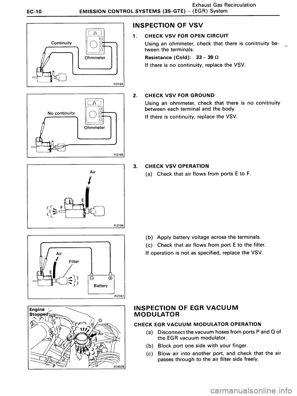 TOYOTA MR-2 1991  Factory Repair Manual 