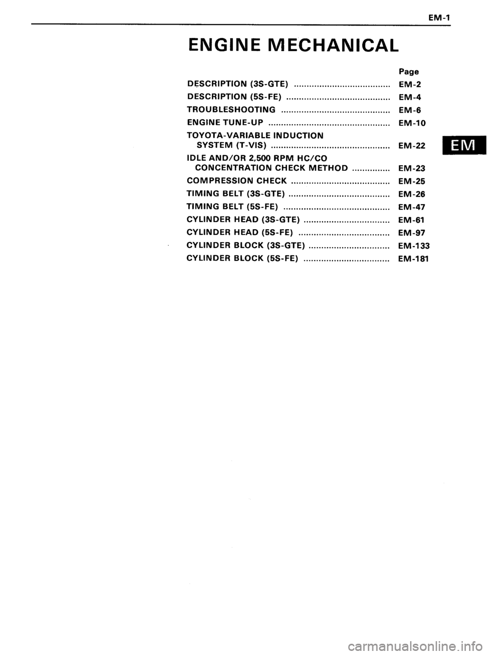 TOYOTA MR-2 1991  Factory Repair Manual 