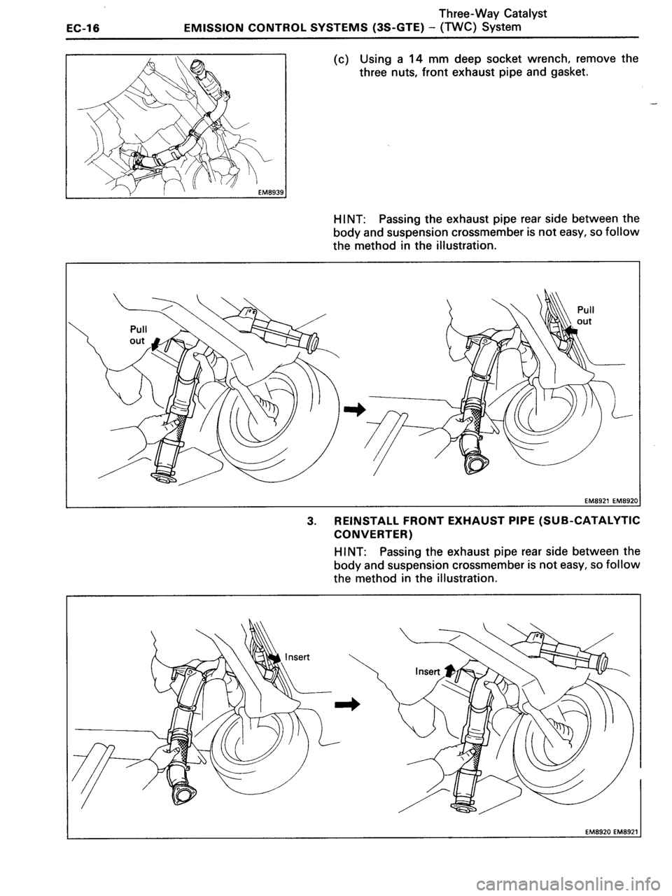 TOYOTA MR-2 1991  Factory Repair Manual 