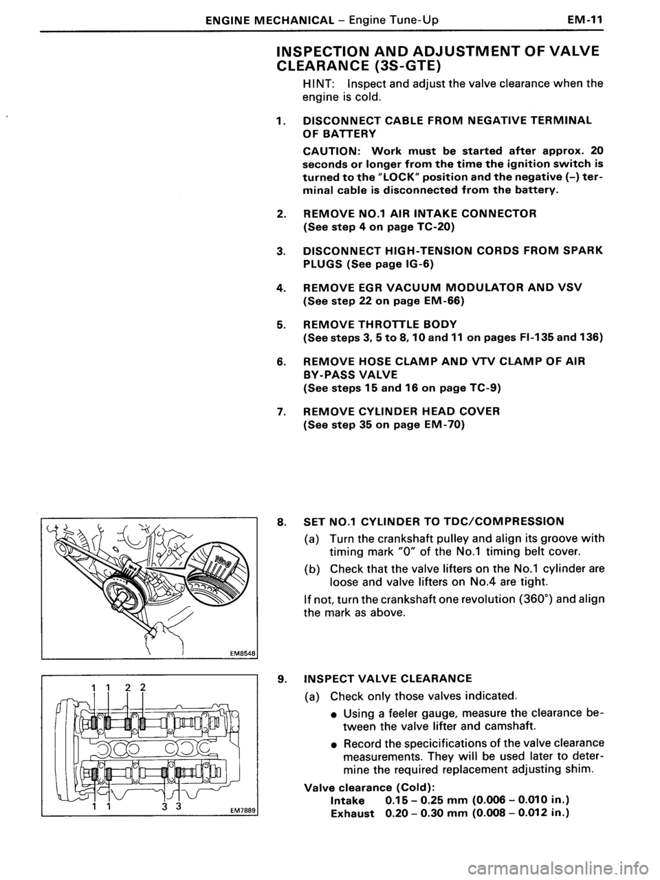 TOYOTA MR-2 1991  Factory Repair Manual 