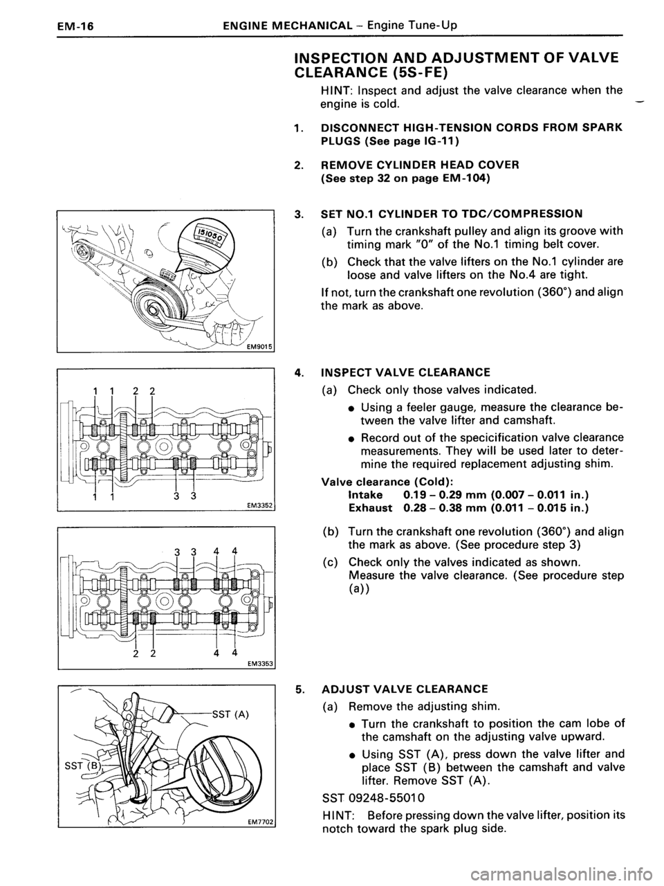 TOYOTA MR-2 1991  Factory Repair Manual 