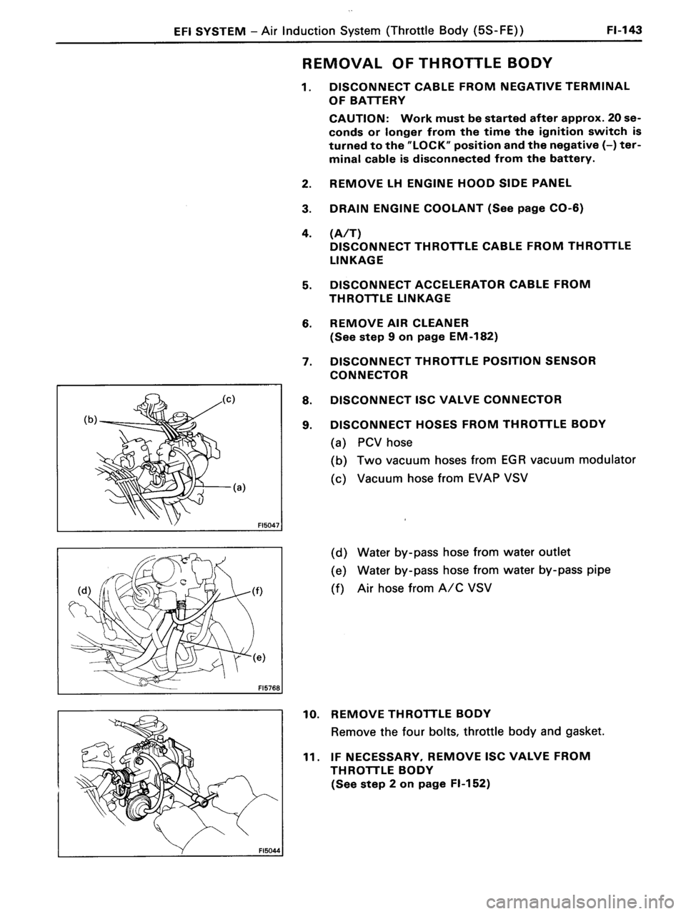 TOYOTA MR-2 1991  Factory Repair Manual 