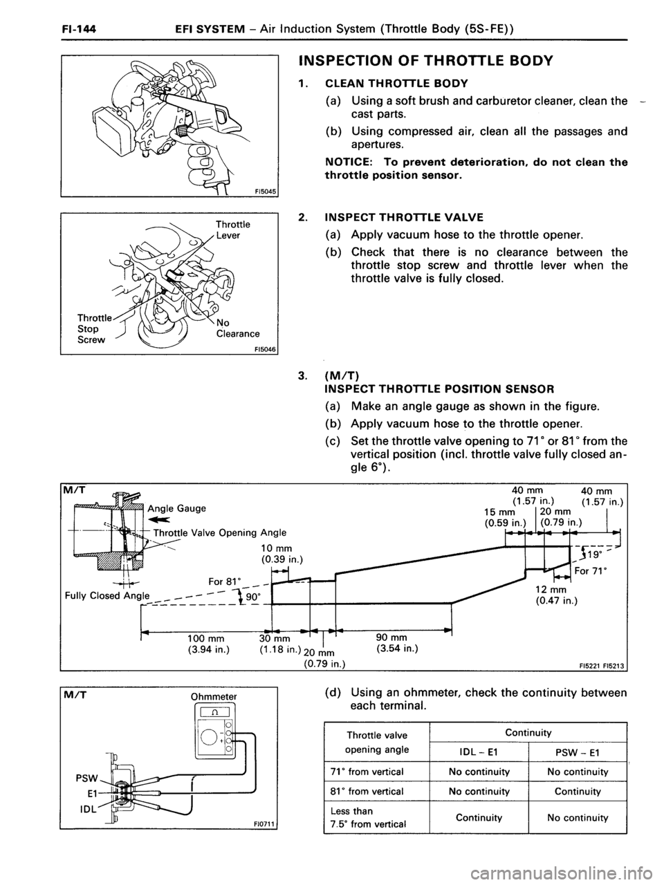 TOYOTA MR-2 1991  Factory Repair Manual 