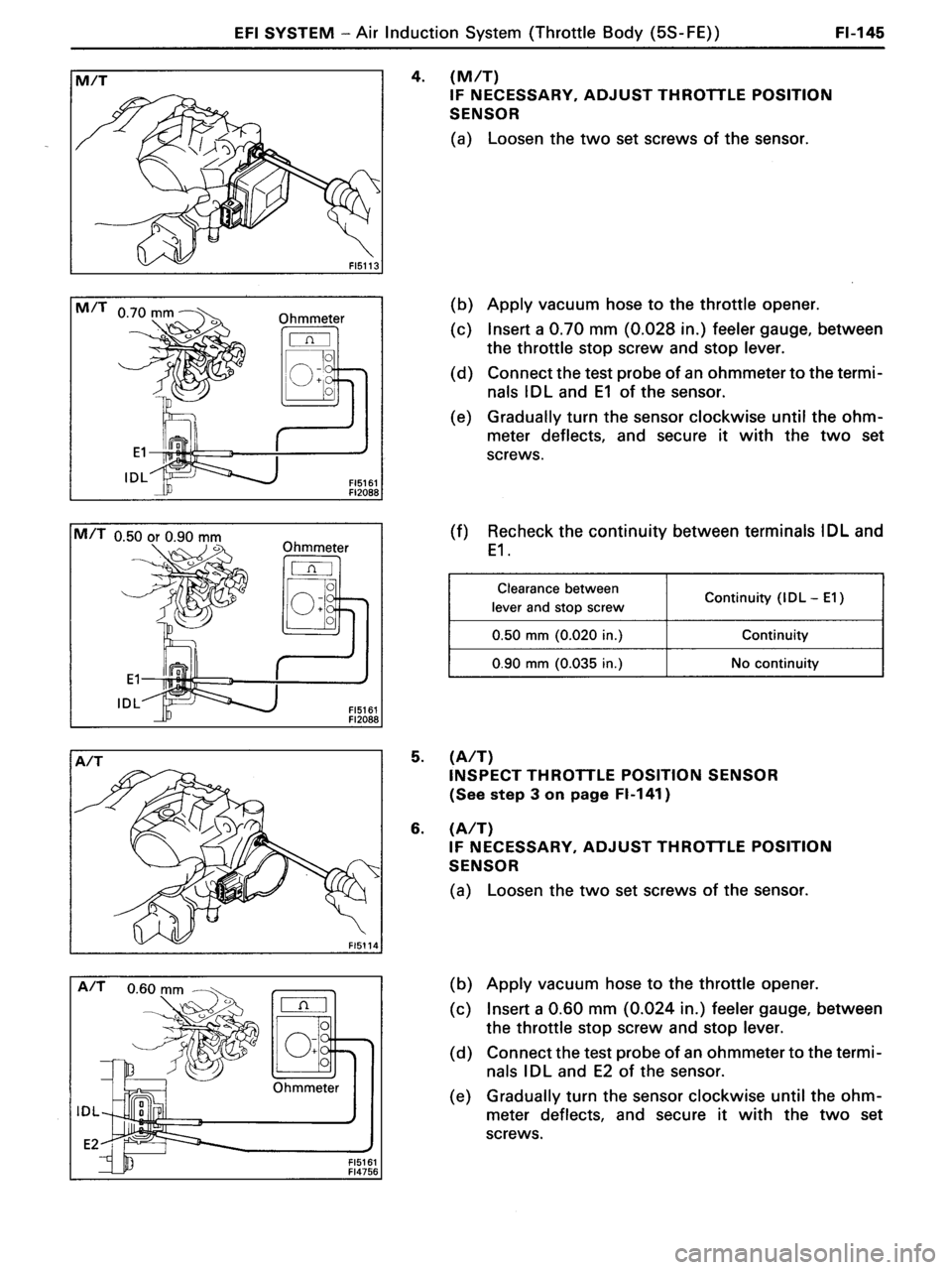 TOYOTA MR-2 1991  Factory Repair Manual 